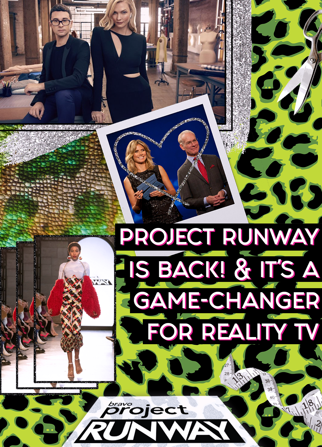 project runway is back green leopard print sewing