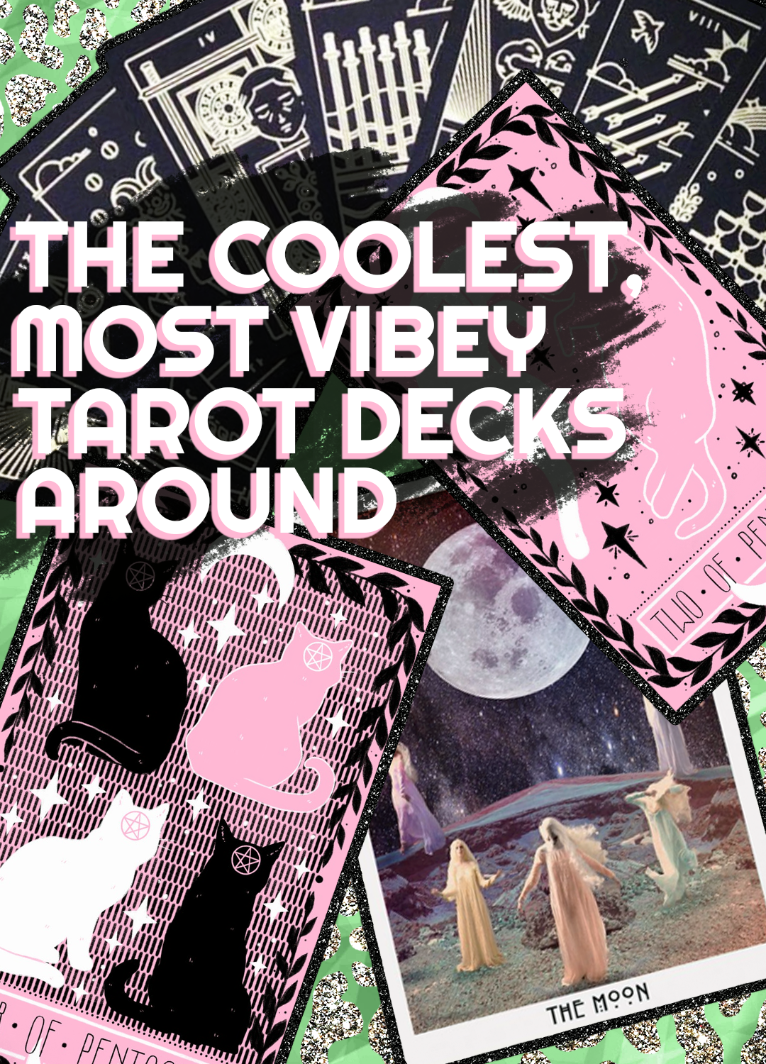 coolest vibey tarot card decks cute black pink