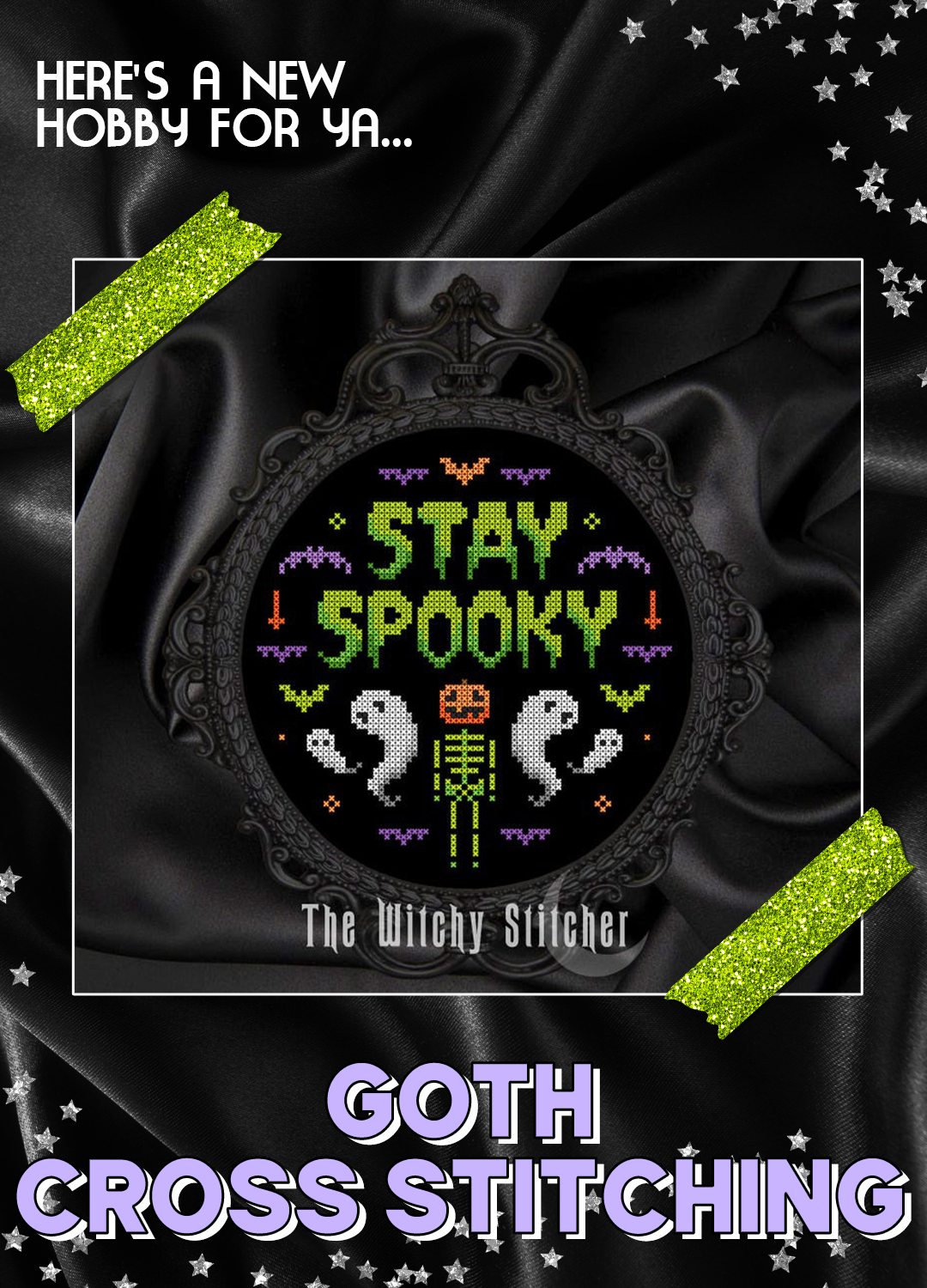 goth spooky cross stitching